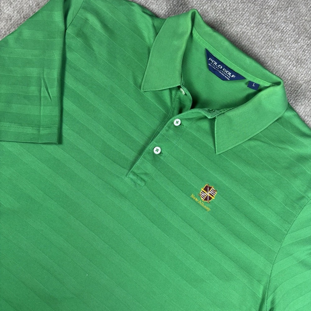 Polo Golf Ralph Lauren Pima Cotton Green Stripe Polo Shirt Men's Large Golf